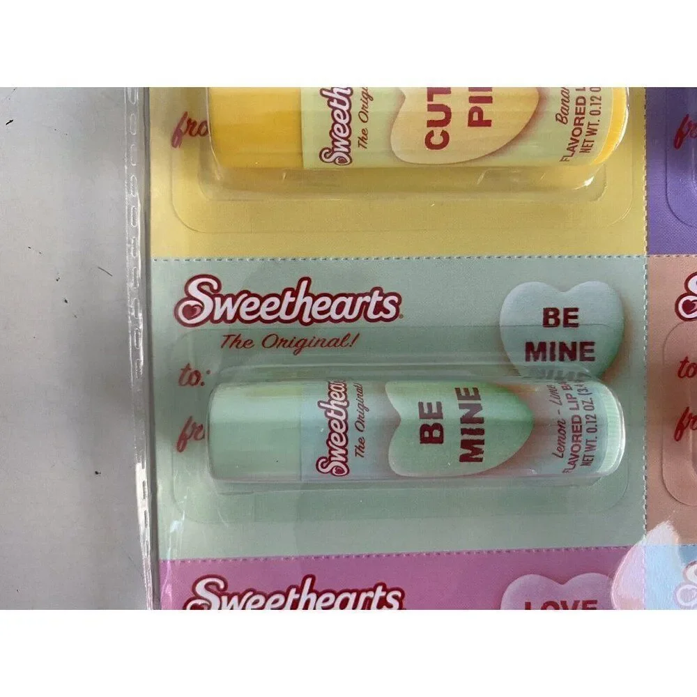 8 Pack SWEETHEARTS Flavored Lip Balm Set Banana Strawberry Grape‎ Blueberry NEW